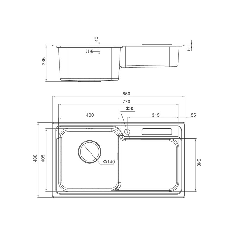 Bản-vẽ-kích-thước-chậu-rửa-bát-inox-Malloca-MS-1028D