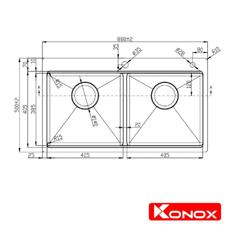 Bản-vẽ-Chậu-rửa-bát-Inox-Konox-KN8850TD
