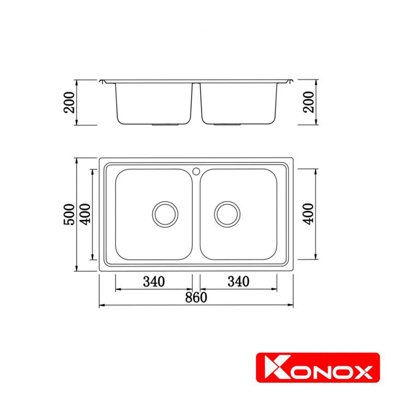 bản-vẽ-Chậu-rửa-bát-Konox-Premium-KS8650-2B