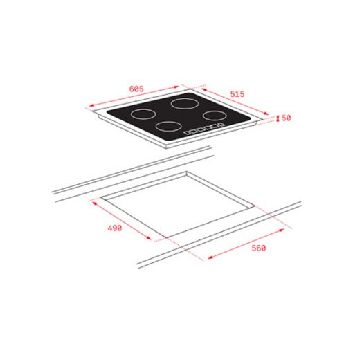 Bản vẽ kỹ thuật bếp từ Teka ITF 6320