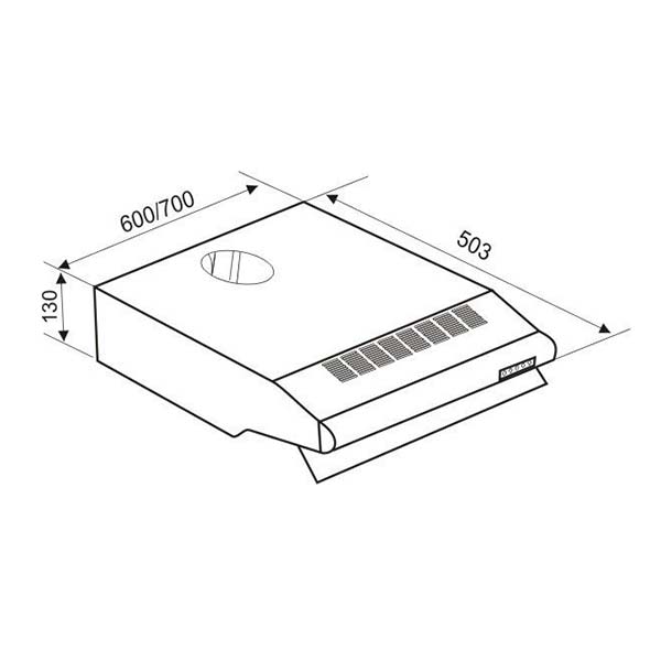 Bản vẽ kích thước Máy hút mùi FASTER FS 0870BD 70cm cổ điển