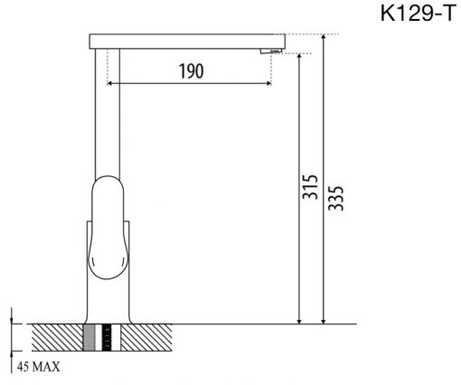 Bản Vẽ Kỹ Thuật Vòi Rửa Bát Malloca K129T