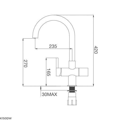 Bản Vẽ Kỹ Thuật Vòi Rửa Bát Malloca K150DW