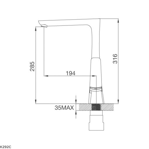 Bản Vẽ Kỹ Thuật Vòi Rửa Bát Malloca K292C