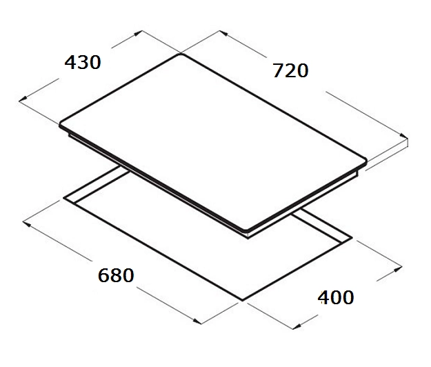 Bản vẽ kích thước Bếp từ kết hợp hồng ngoại đôi CHEFS EH-MIX321