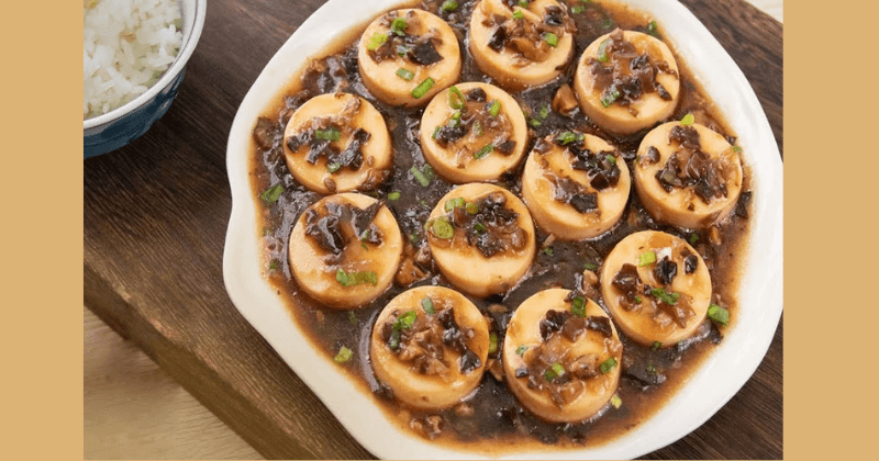 Đậu hũ non sốt nấm đông cô là món chay ngon