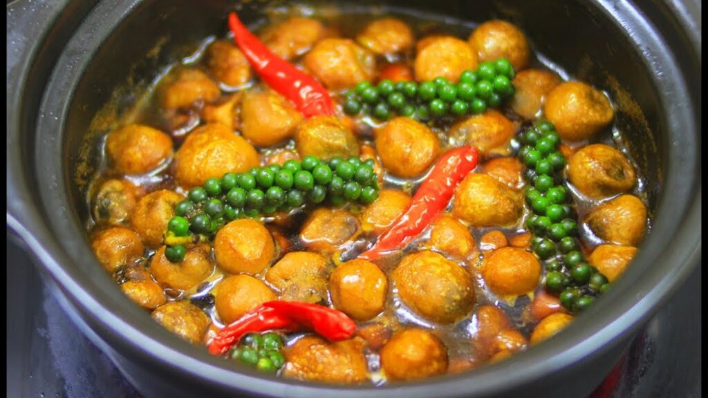 Nấm rơm kho tiêu xanh cay nồng