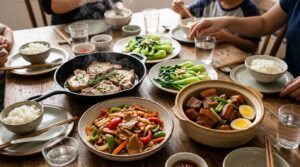 Thịt heo kho trứng mềm thấm gia vị cùng phần nước kho
