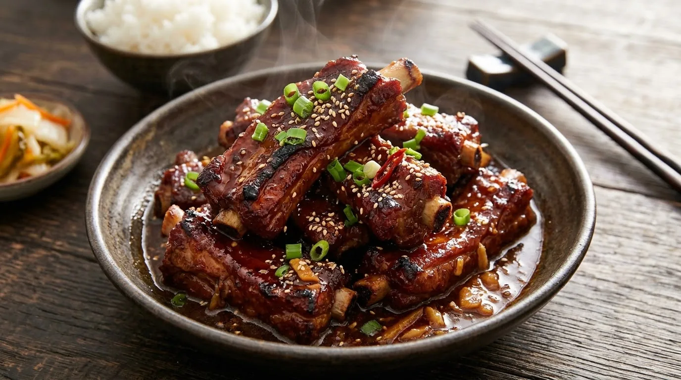 Sơ chế làm sạch tiết thừa và cặn tủy trong sườn heo Chần sườn non qua nước sôi với gừng đập dập khử mùi